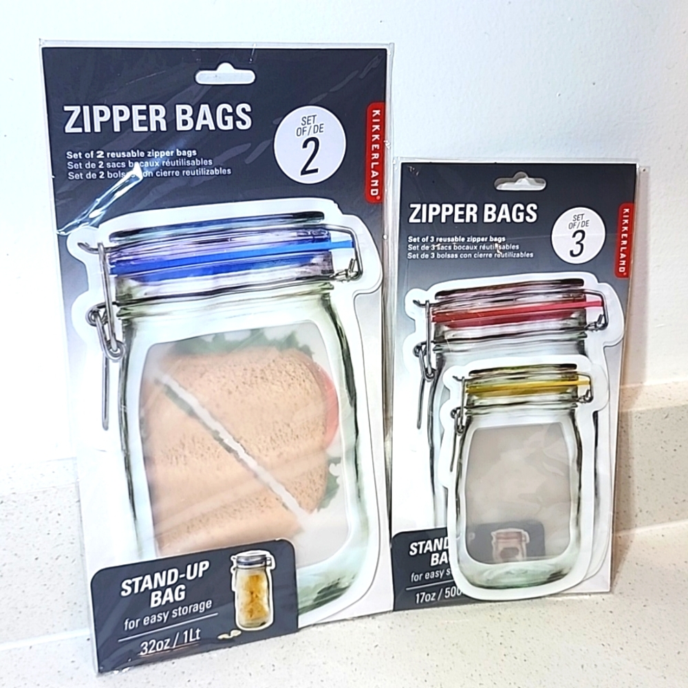 Stand-Up Bags. Reusable zipper bags .New with tags
